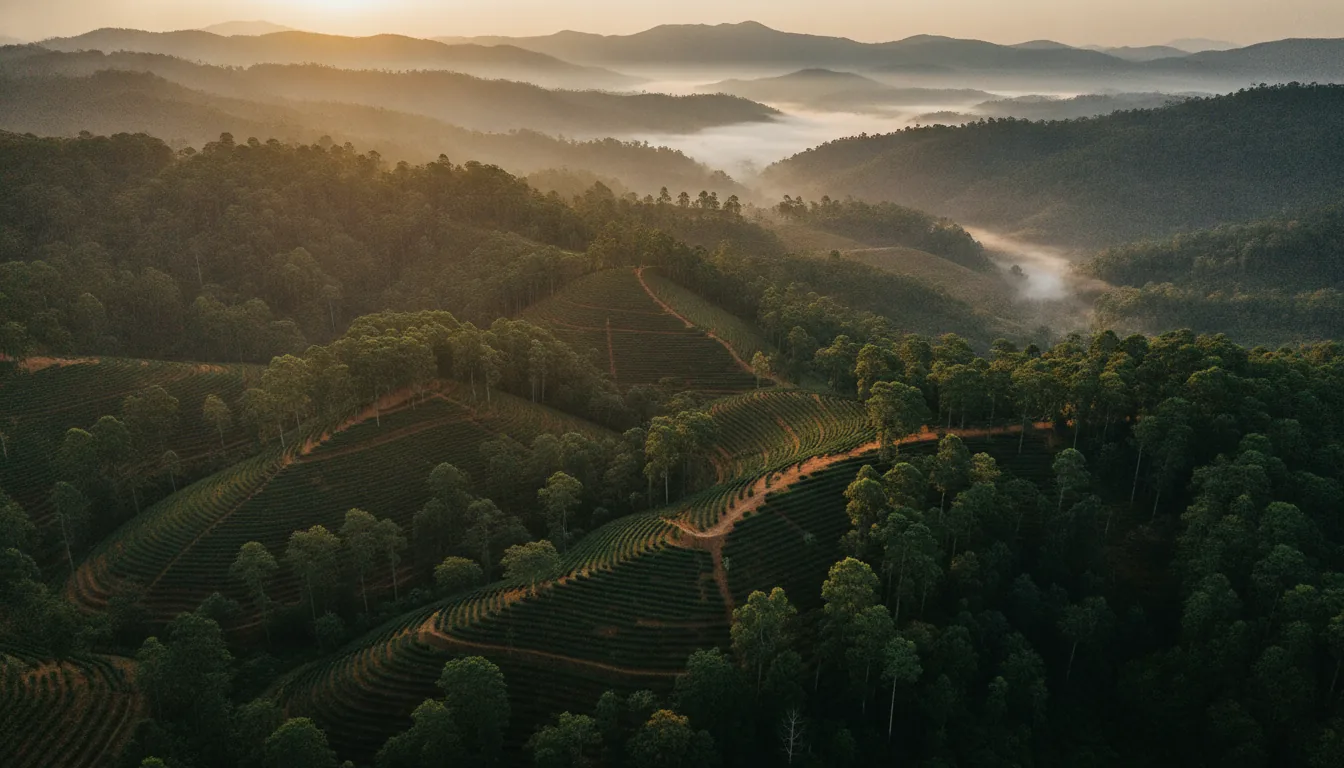 Malnad coffee plantations across misty hills